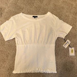 1. State White sleeved top